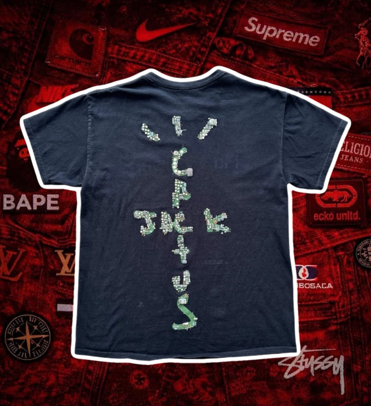 Travis Scott x Playstation Puffprint Motherboard Tee