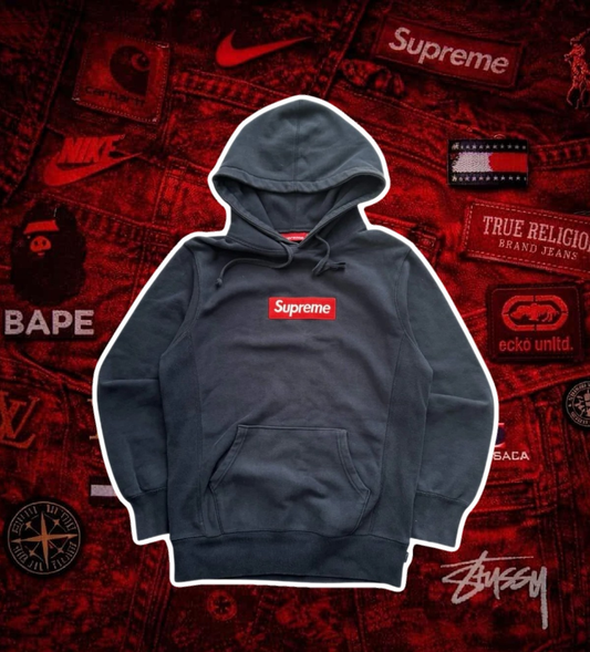 Supreme Boxlogo Hoodie Navy Red FW16