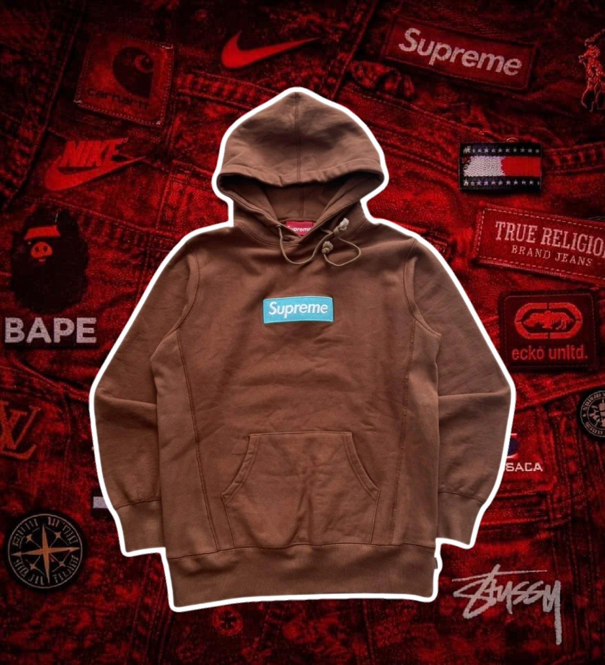 Supreme Boxlogo Hoodie Rust FW17