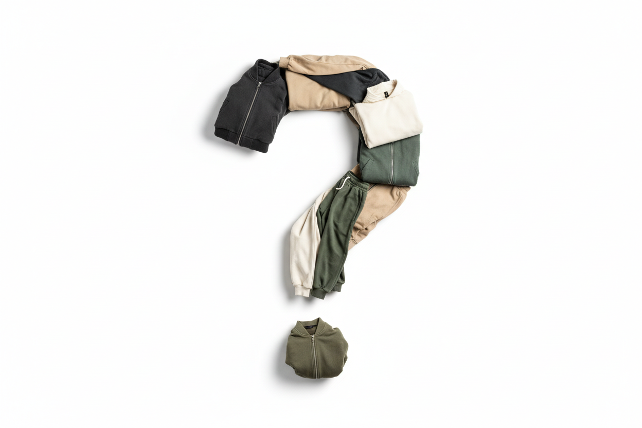 Question mark from clothing - no text