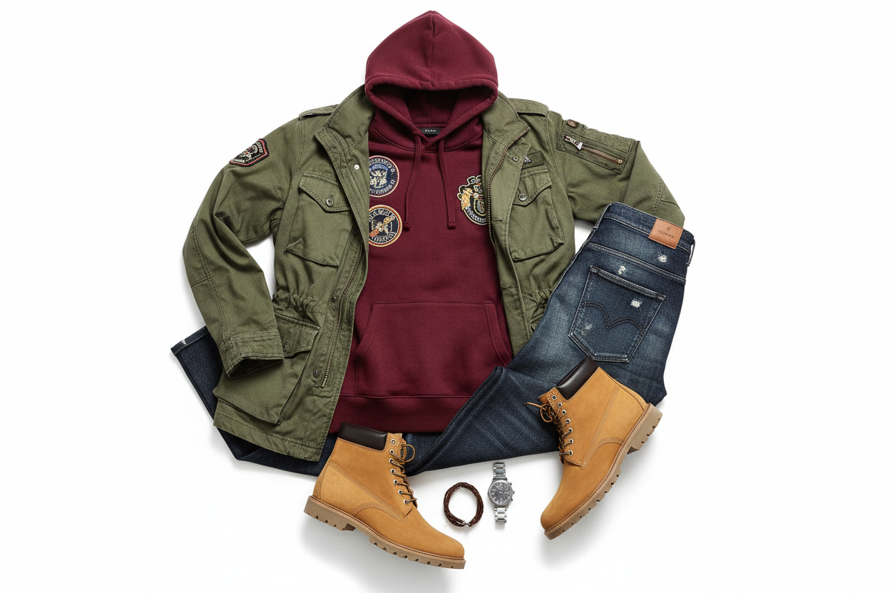 Streetwear flat lay 2